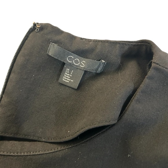 COS Lightwt  Peplum Wool Tiered Blouse Mid Sleeves Sz 2 - Picture 5 of 12